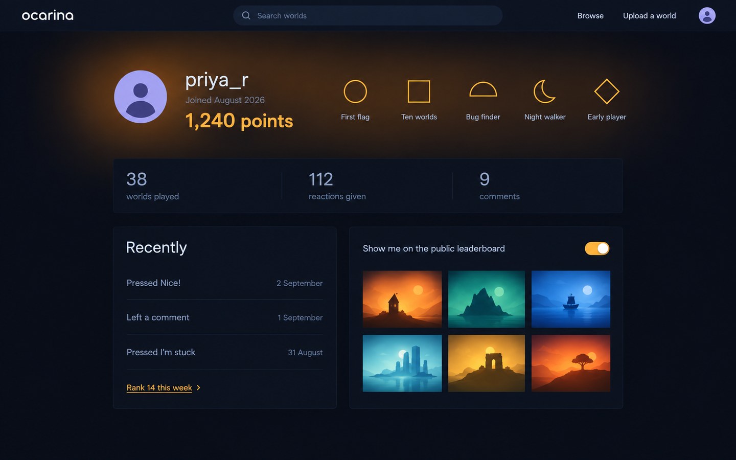 A player profile